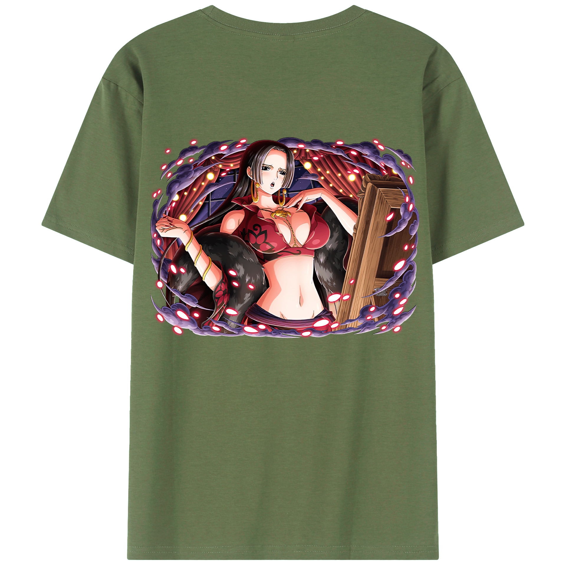 ワンピース ボア・ハンコック ONE PIECE Boa·Hancock 綿100％ メンズ半袖Tシャツ（バックプリント） 通気性